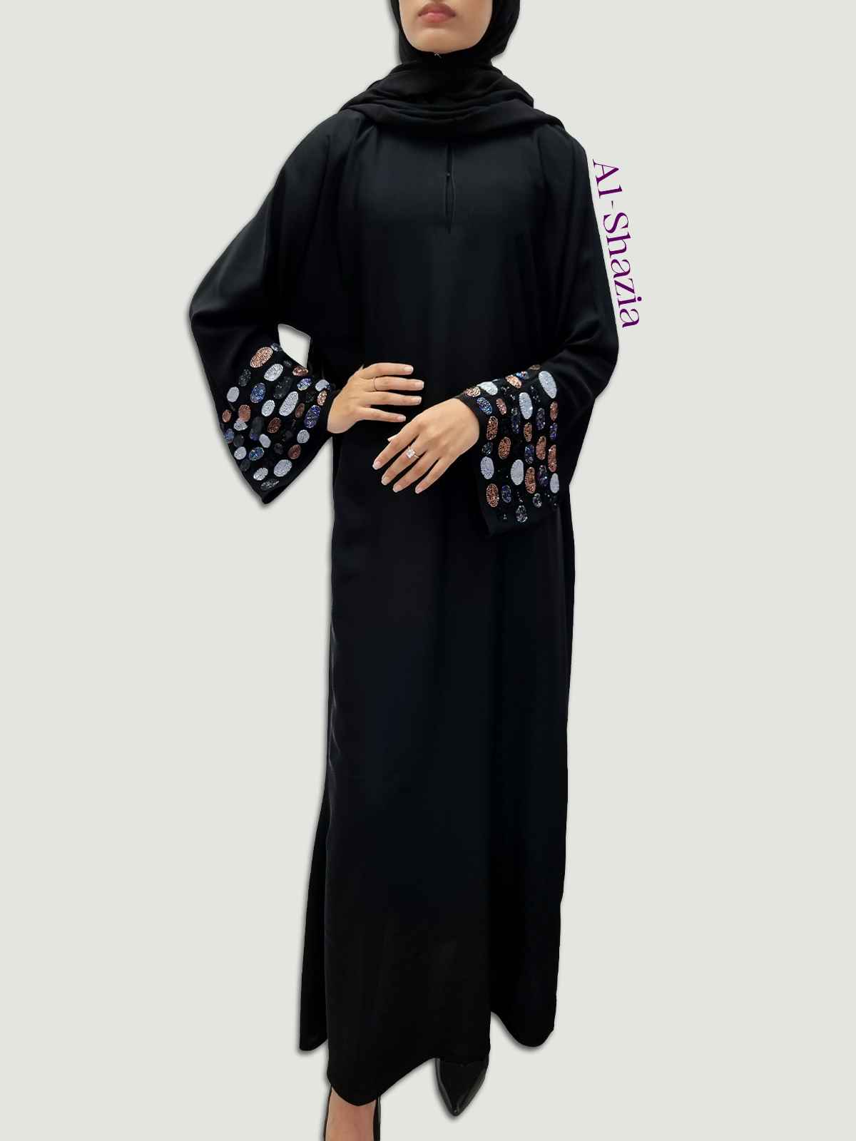 GREY COPPER ABAYA AlShazia